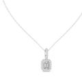 Elara Emerald Cut Diamond Halo Pendant