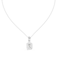 Elara Emerald Cut Diamond Halo Pendant