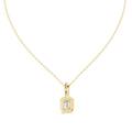 Elara Emerald Cut Diamond Halo Pendant