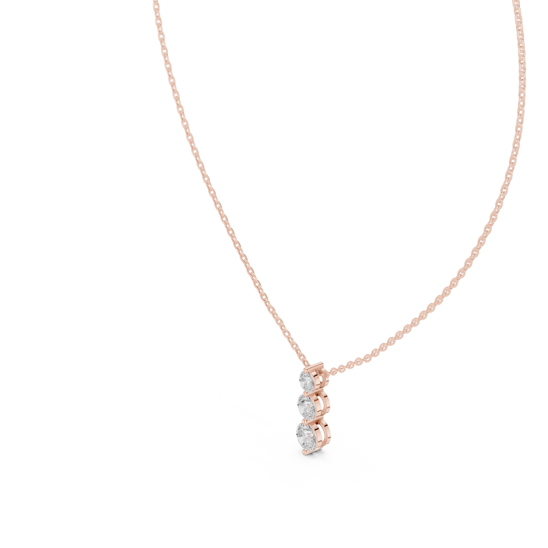 Seraphina Three Diamond Drop Pendant detail