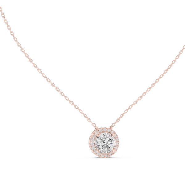 Celestia Round Diamond Halo Pendant