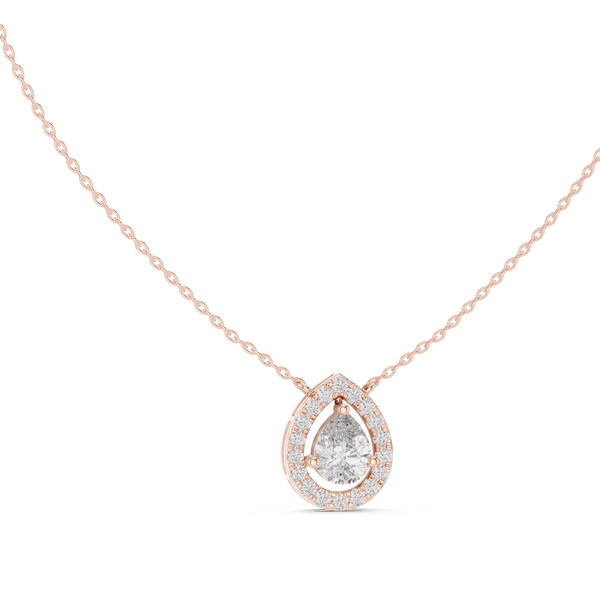 Seraphine Pear Diamond Halo Pendant