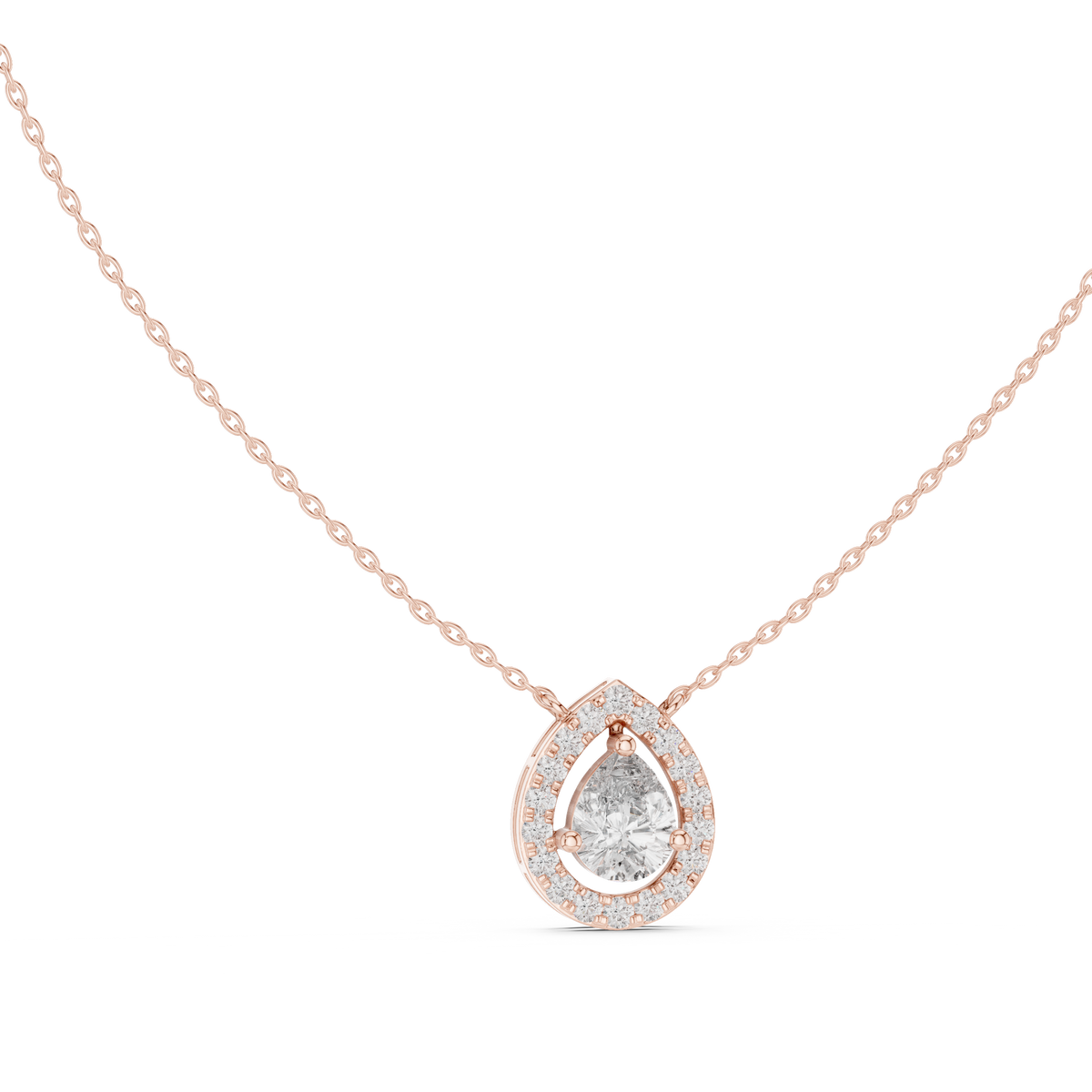 Seraphine Pear Diamond Halo Pendant