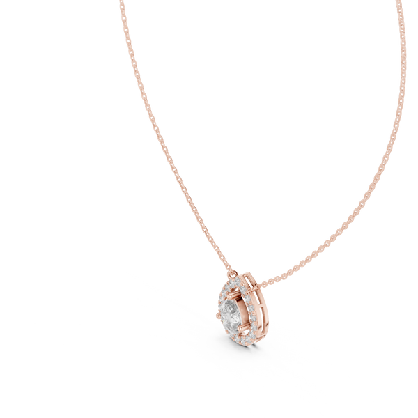 Seraphine Pear Diamond Halo Pendant