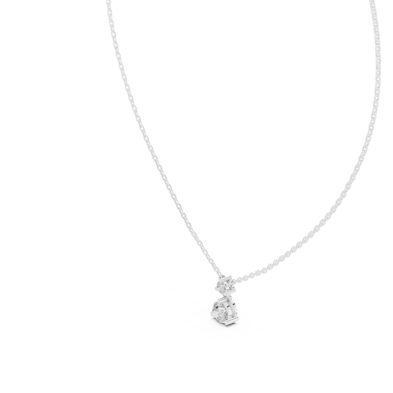 Celeste Two Diamond Drop Pendant detail