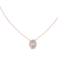 Elara Oval Halo Diamond Pendant
