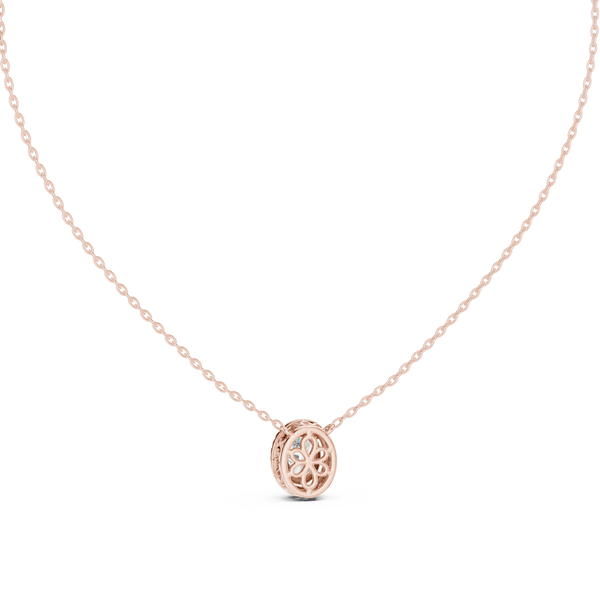 Elara Oval Halo Diamond Pendant