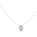 Elara Oval Halo Diamond Pendant