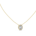 Elara Oval Halo Diamond Pendant