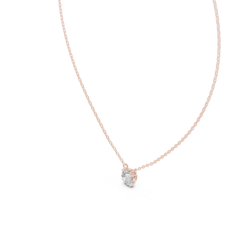 Celeste Round Diamond Solitaire Pendant detail