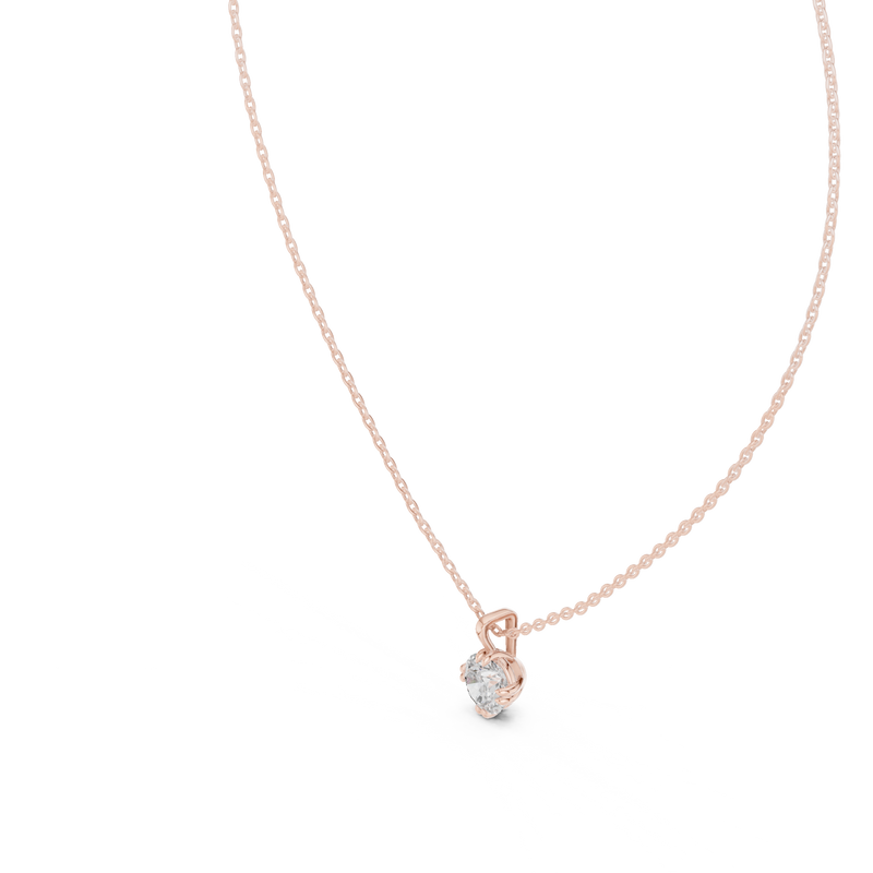 Elara Round Diamond Solitaire Pendant detail