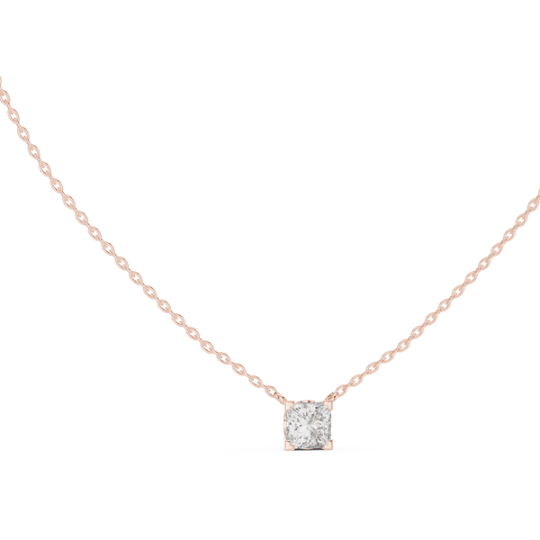 Maelle Princess Cut Diamond Solitaire Pendant