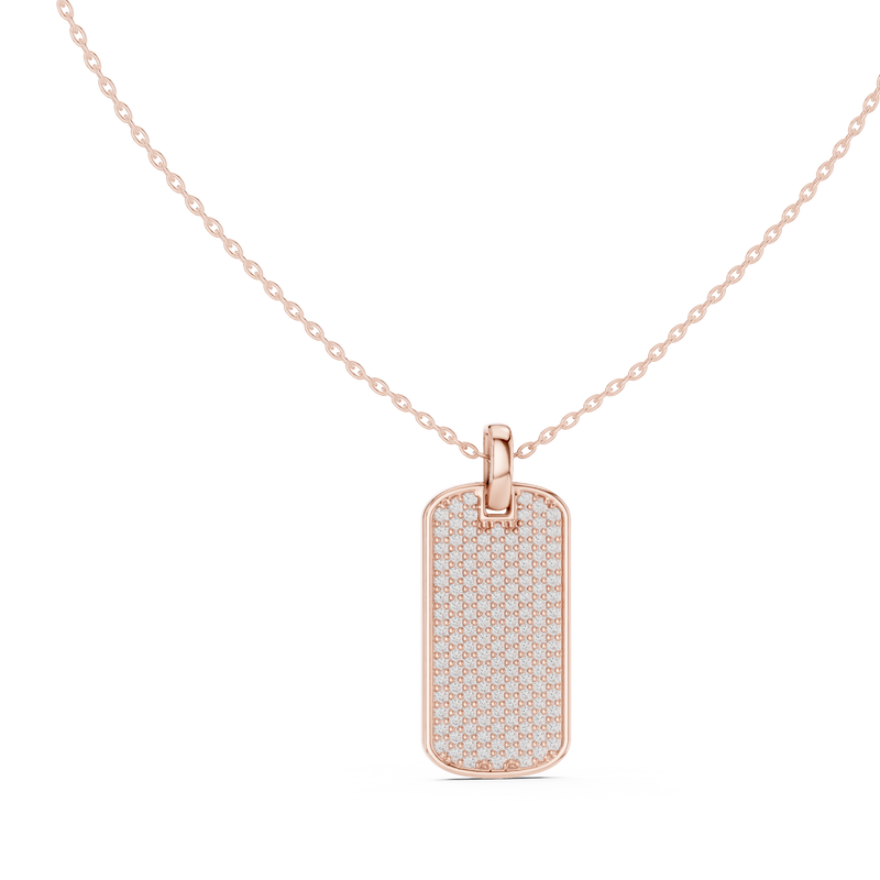 Valora Diamond Pavé Tag Pendant detail