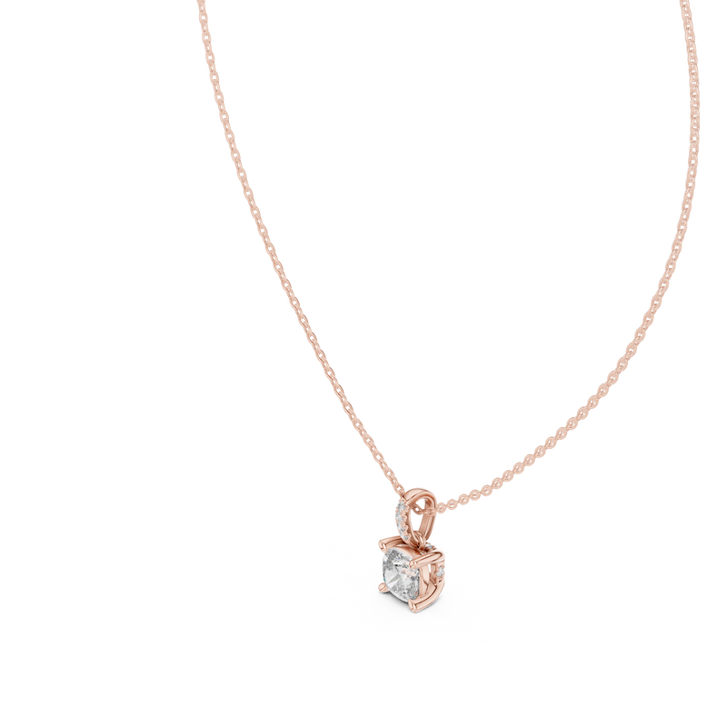 Caelia Cushion Cut Diamond Pendant detail
