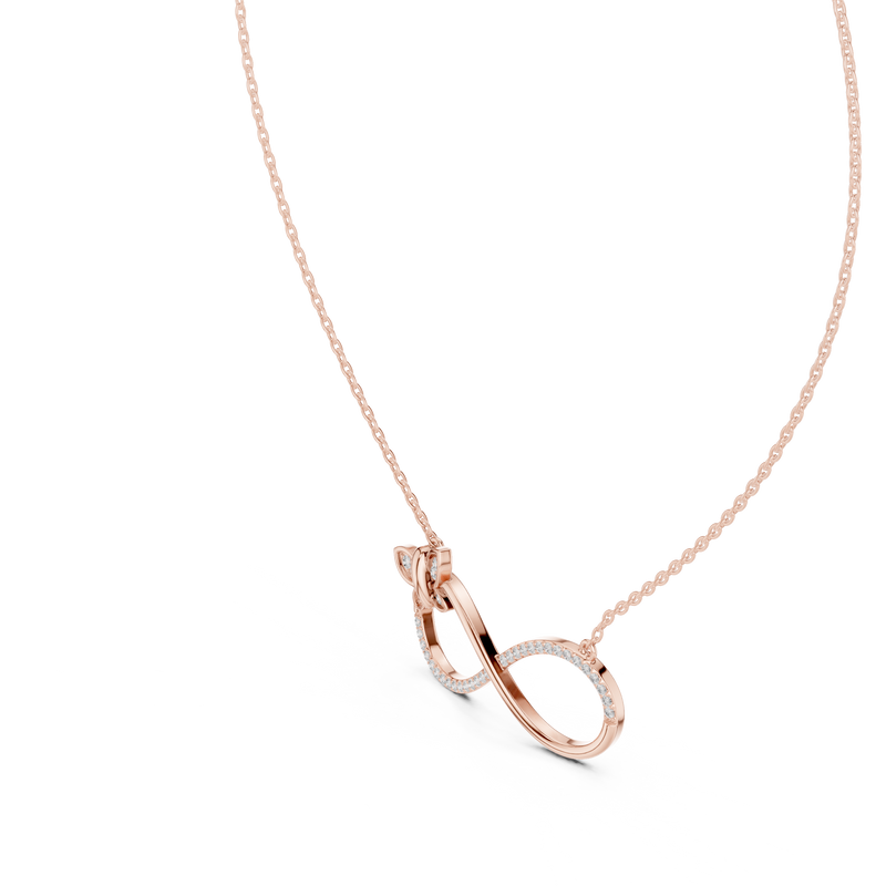 Avelisse Diamond Butterfly Infinity Pendant detail