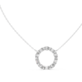 Virelia Oval & Emerald Diamond Circle Pendant