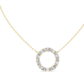 Virelia Oval & Emerald Diamond Circle Pendant