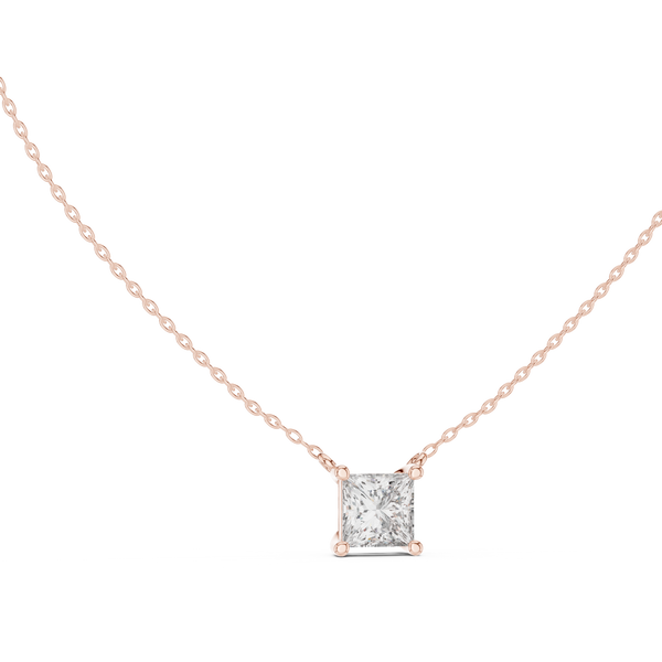 Avenor Princess Cut Diamond Solitaire Pendant