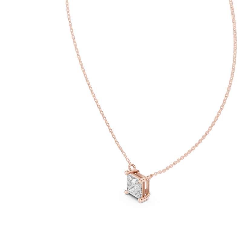 Avenor Princess Cut Diamond Solitaire Pendant detail