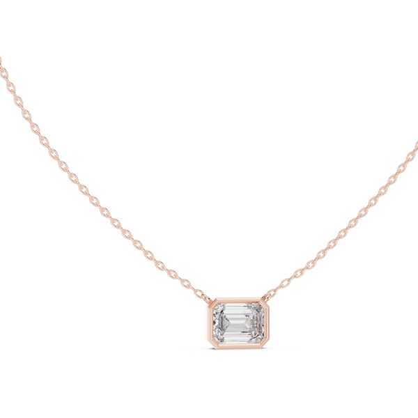 Elara Emerald Cut Diamond Pendant