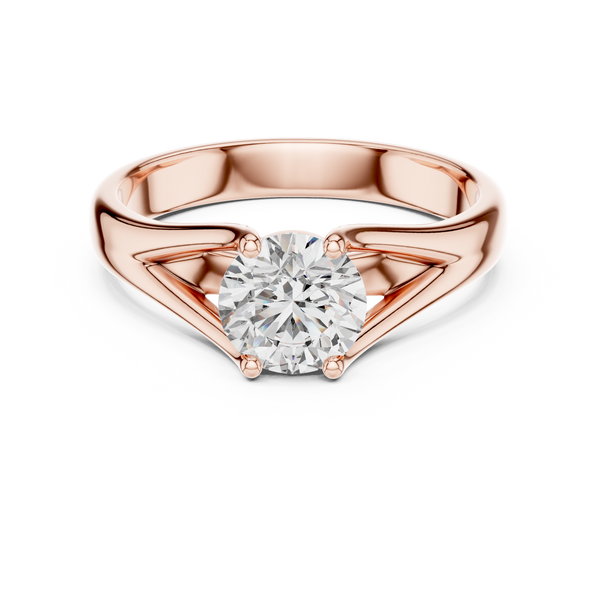 Elara Round Brilliant Diamond Split Shank Solitaire Ring