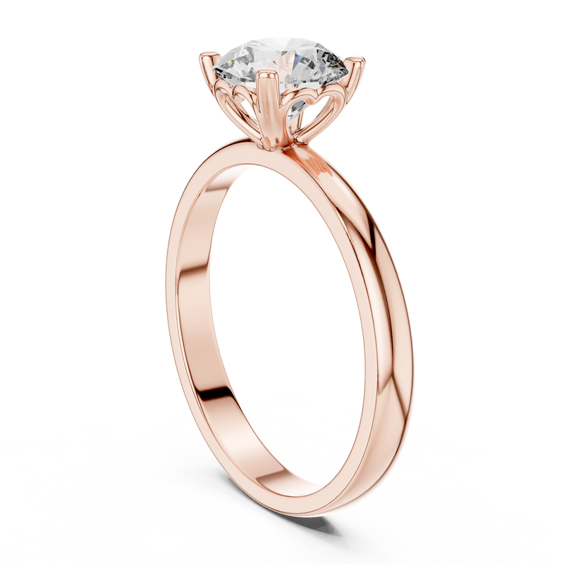 Seraphina Round Brilliant Diamond Heart Gallery Solitaire Ring detail