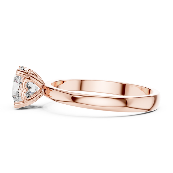 Seraphina Round Brilliant Diamond Heart Gallery Solitaire Ring