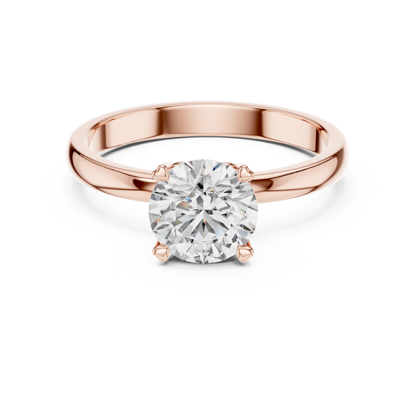 Seraphina Round Brilliant Diamond Heart Gallery Solitaire Ring