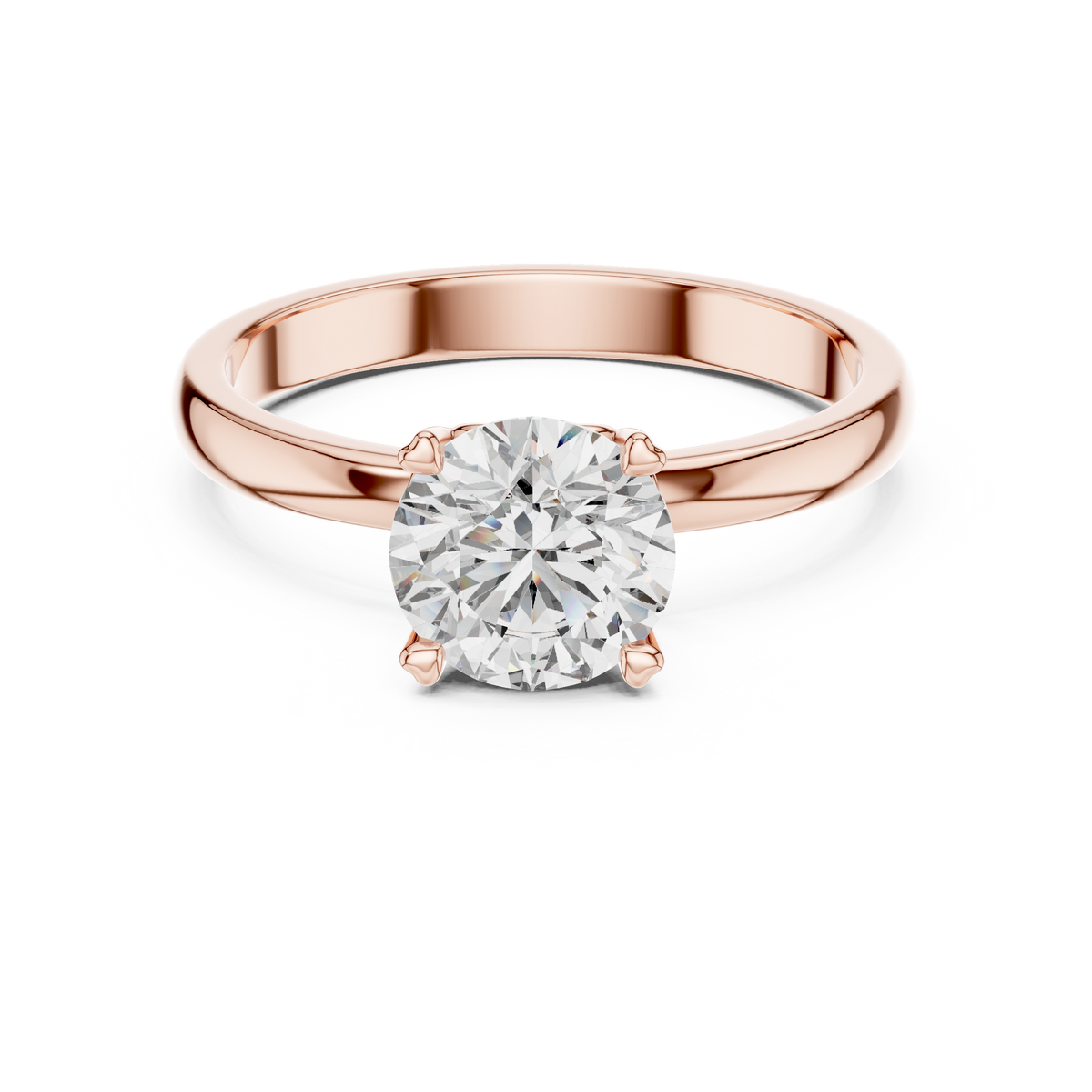 Seraphina Round Brilliant Diamond Heart Gallery Solitaire Ring