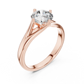 Valeria Round Brilliant Diamond Sculpted Split-Shank Solitaire Ring