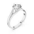 Valeria Round Brilliant Diamond Sculpted Split-Shank Solitaire Ring