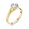 Valeria Round Brilliant Diamond Sculpted Split-Shank Solitaire Ring