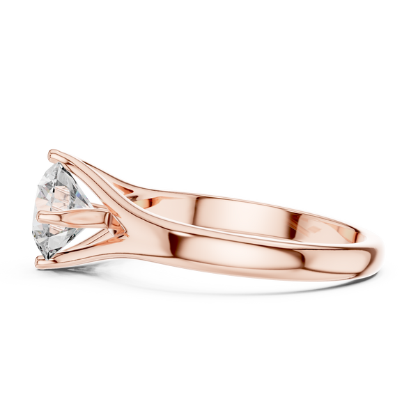 Valeria Round Brilliant Diamond Sculpted Split-Shank Solitaire Ring