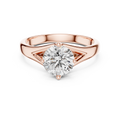 Valeria Round Brilliant Diamond Sculpted Split-Shank Solitaire Ring