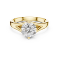 Valeria Round Brilliant Diamond Sculpted Split-Shank Solitaire Ring