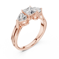 Seraphina Princess & Heart Diamond Three-Stone Ring