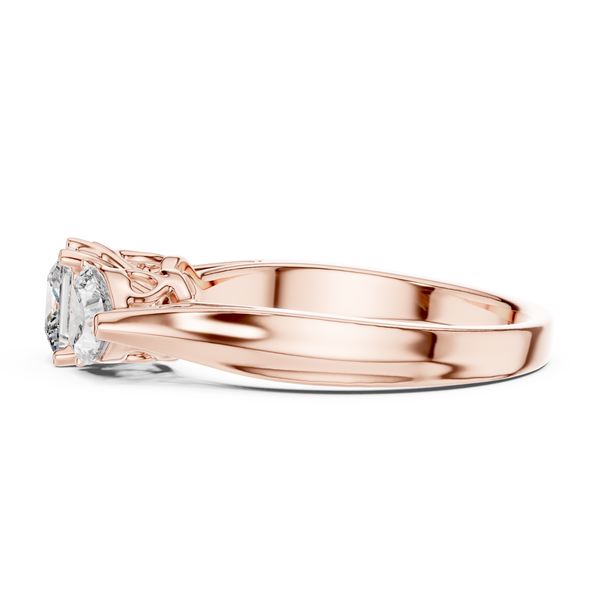 Seraphina Princess & Heart Diamond Three-Stone Ring