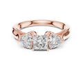Seraphina Princess & Heart Diamond Three-Stone Ring