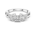 Seraphina Princess & Heart Diamond Three-Stone Ring