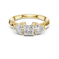 Seraphina Princess & Heart Diamond Three-Stone Ring