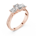 Celestine Emerald & Princess Diamond Three-Stone Ring