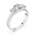Celestine Emerald & Princess Diamond Three-Stone Ring