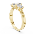 Celestine Emerald & Princess Diamond Three-Stone Ring