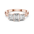 Celestine Emerald & Princess Diamond Three-Stone Ring
