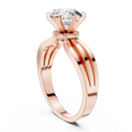 Evelisse Round Brilliant Diamond Triple Split-Shank Solitaire Ring