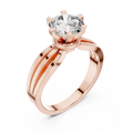 Evelisse Round Brilliant Diamond Triple Split-Shank Solitaire Ring