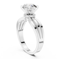 Evelisse Round Brilliant Diamond Triple Split-Shank Solitaire Ring