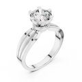 Evelisse Round Brilliant Diamond Triple Split-Shank Solitaire Ring
