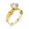 Evelisse Round Brilliant Diamond Triple Split-Shank Solitaire Ring