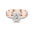Evelisse Round Brilliant Diamond Triple Split-Shank Solitaire Ring